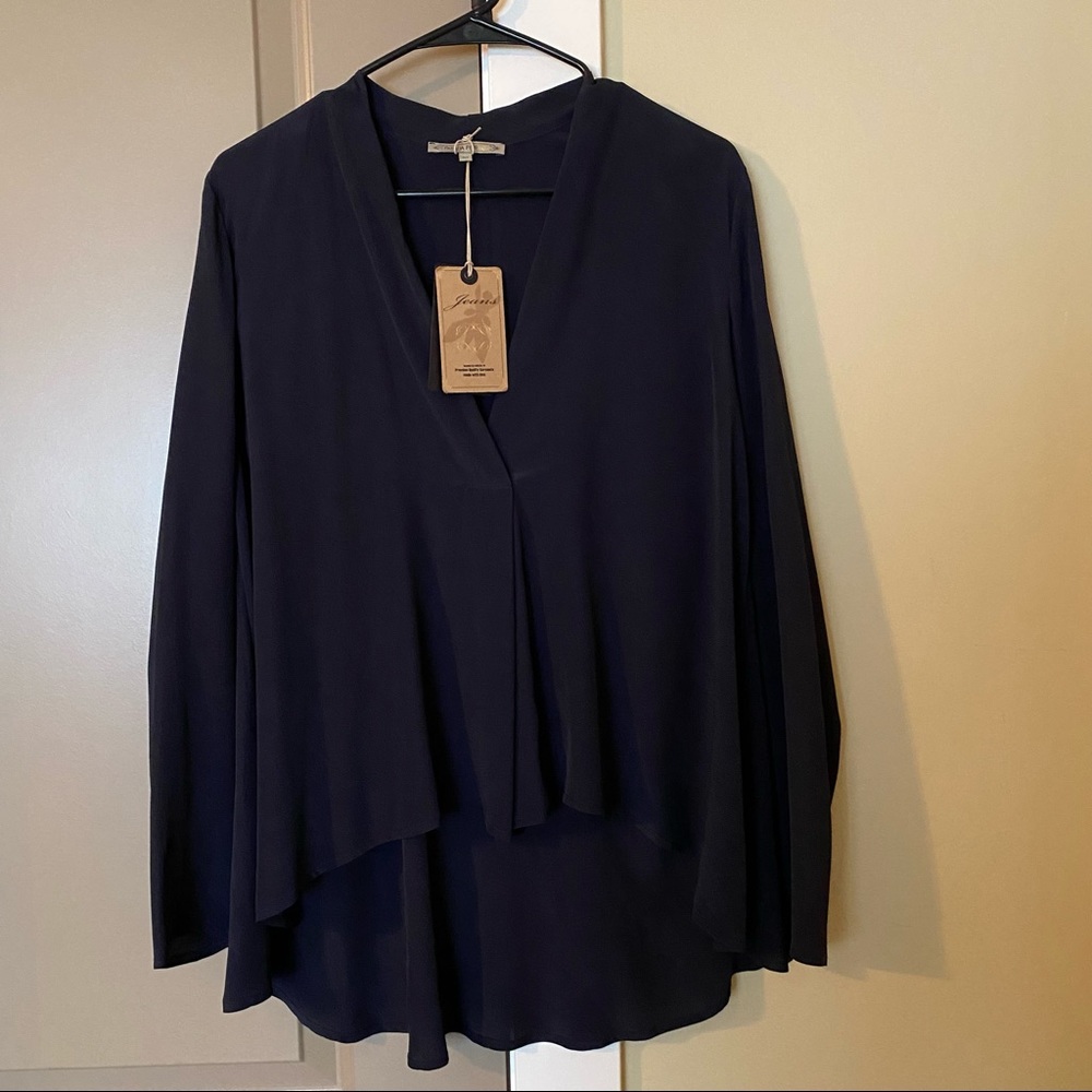 Patrizia Pepe Navy High low blouse It 40